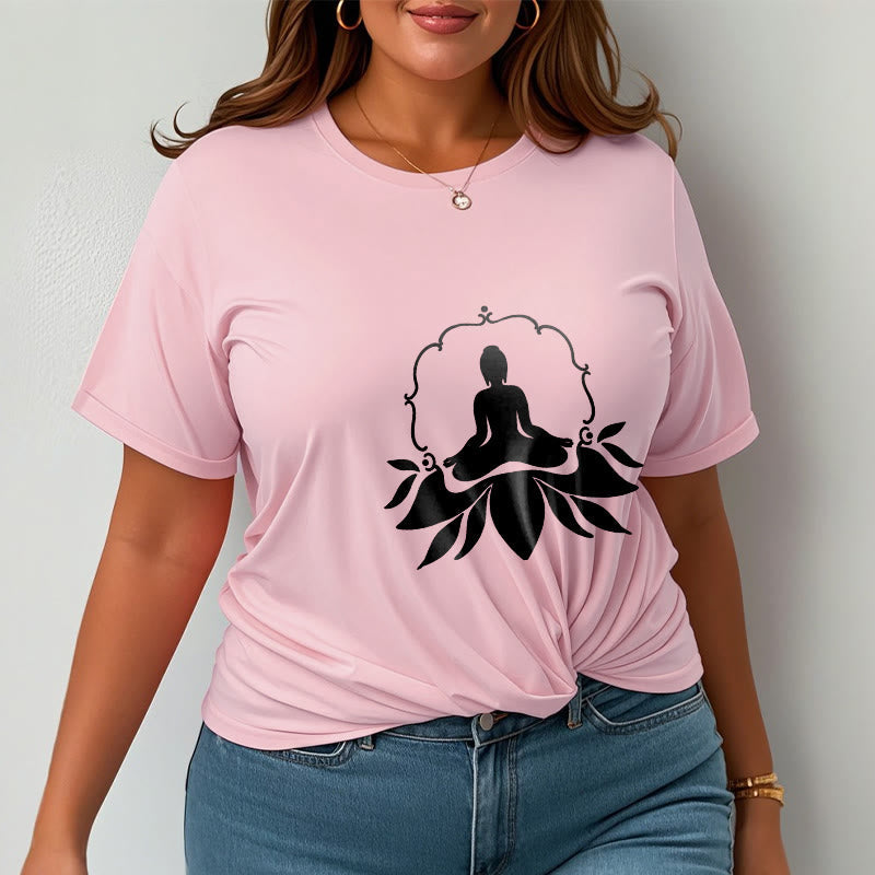 Nimara Ritual Meditating Buddha Seated on Grass Tee T-shirt
