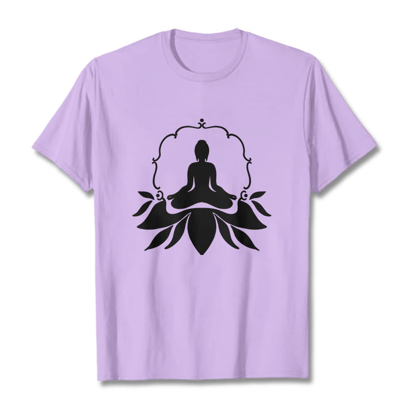 Nimara Ritual Meditating Buddha Seated on Grass Tee T-shirt