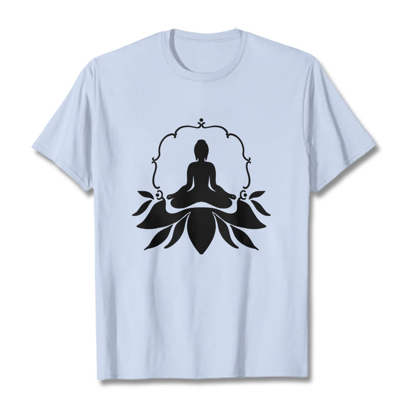 Nimara Ritual Meditating Buddha Seated on Grass Tee T-shirt