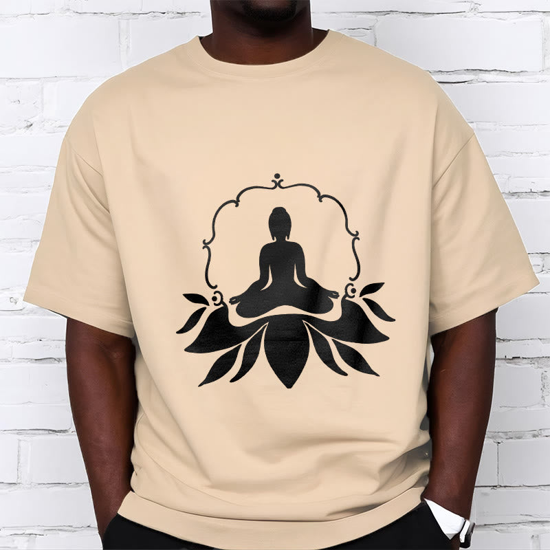 Nimara Ritual Meditating Buddha Seated on Grass Tee T-shirt