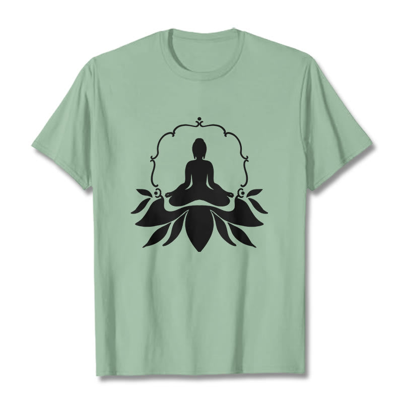 Nimara Ritual Meditating Buddha Seated on Grass Tee T-shirt