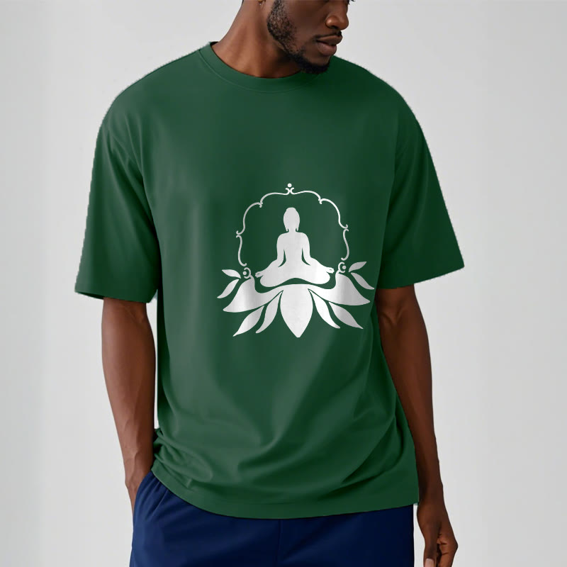 Nimara Ritual Meditating Buddha Seated on Grass Tee T-shirt