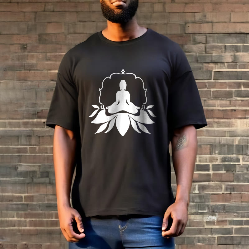 Nimara Ritual Meditating Buddha Seated on Grass Tee T-shirt