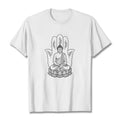 Nimara Ritual Meditating Buddha Seated Hand Leaves Lotus Base Tee T-shirt