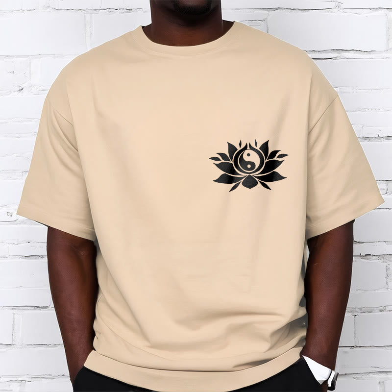 Nimara Ritual Yin Yang Lotus Flower Design Tee T-shirt