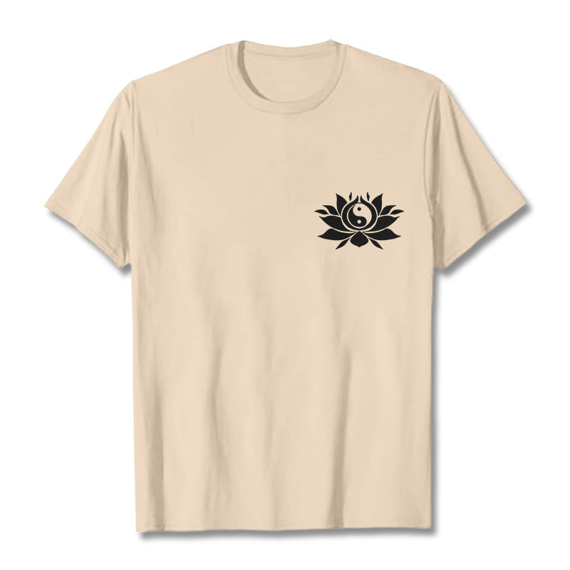 Nimara Ritual Yin Yang Lotus Flower Design Tee T-shirt