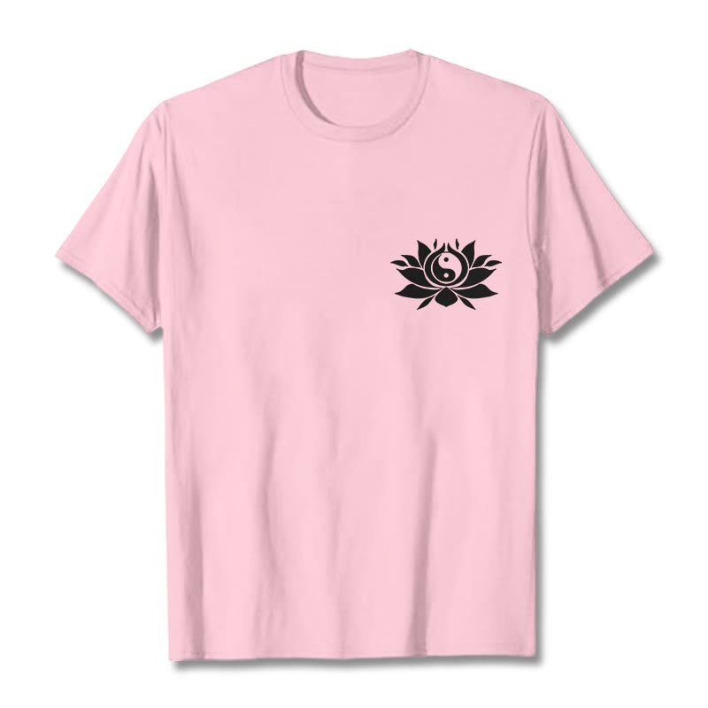 Nimara Ritual Yin Yang Lotus Flower Design Tee T-shirt