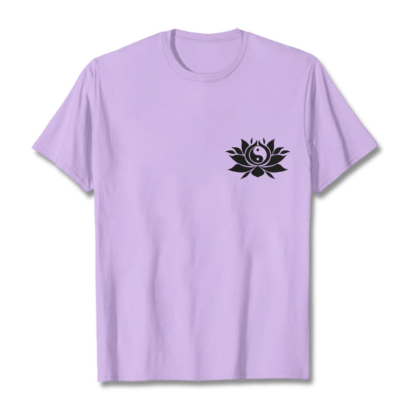 Nimara Ritual Yin Yang Lotus Flower Design Tee T-shirt