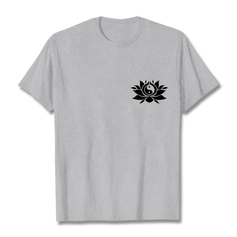 Nimara Ritual Yin Yang Lotus Flower Design Tee T-shirt