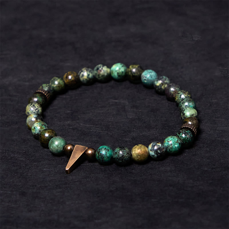 Nimara Ritual Vintage Distressed Design Turquoise Copper Balance Bracelet