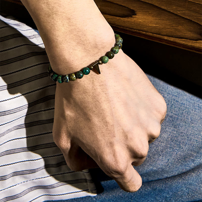 Nimara Ritual Vintage Distressed Design Turquoise Copper Balance Bracelet