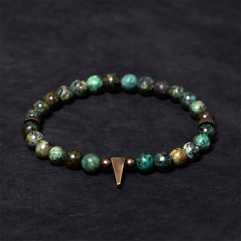 Nimara Ritual Vintage Distressed Design Turquoise Copper Balance Bracelet