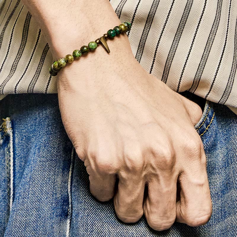 Nimara Ritual Vintage Distressed Design Turquoise Copper Balance Bracelet