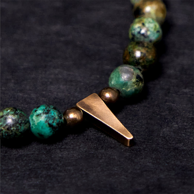 Nimara Ritual Vintage Distressed Design Turquoise Copper Balance Bracelet
