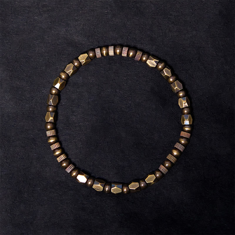 Nimara Ritual Retro Distressed Irregular Design Copper Brass Luck Bracelet