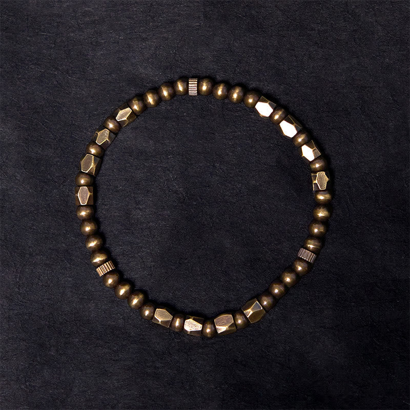 Nimara Ritual Vintage Distressed Simple Design Copper Brass Beads Wealth Bracelet