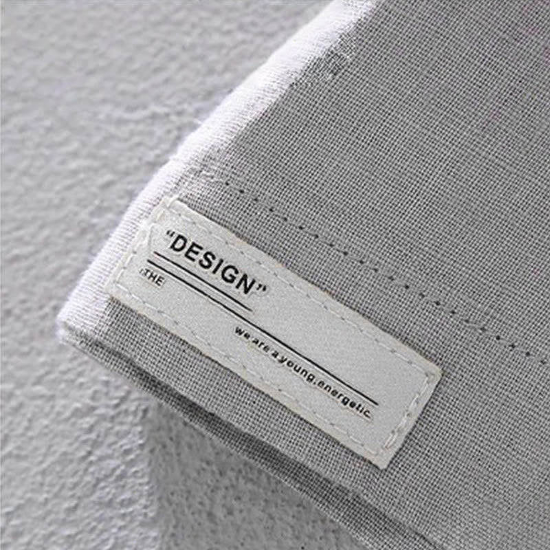 Nimara Ritual Crew Neck Simple Design Men's Short Sleeve Linen Shirt With Pocket