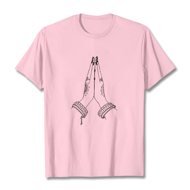 Nimara Ritual Put Hands Together Prayer Design Tee T-shirt