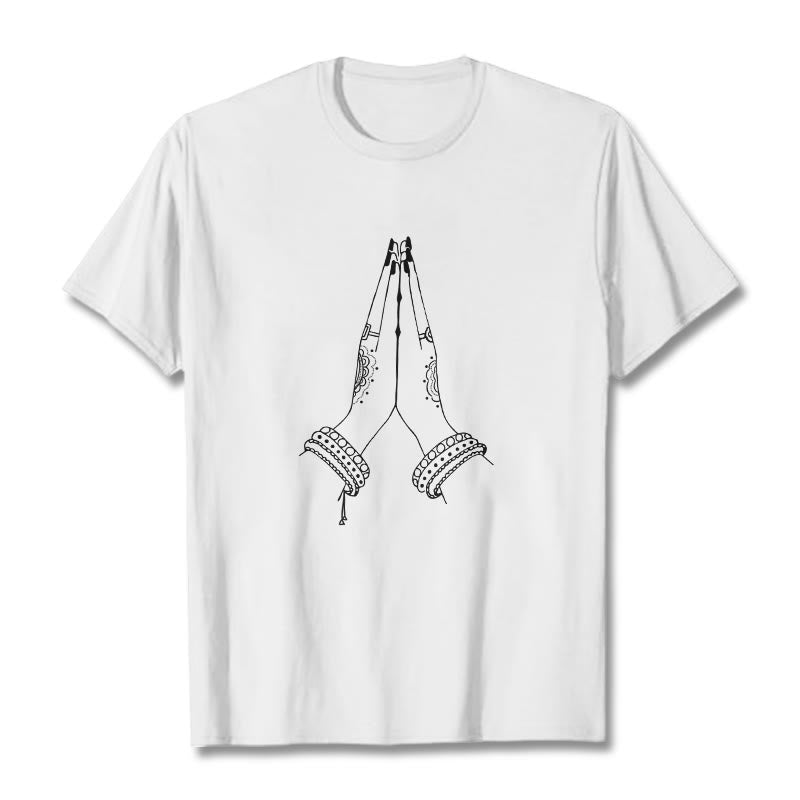 Nimara Ritual Put Hands Together Prayer Design Tee T-shirt