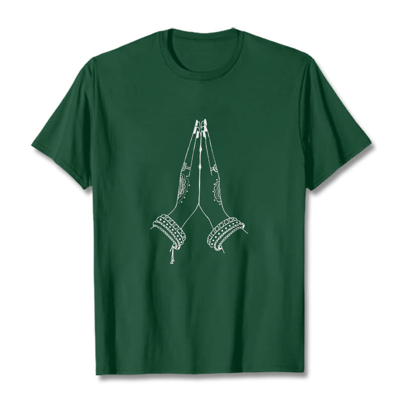 Nimara Ritual Put Hands Together Prayer Design Tee T-shirt