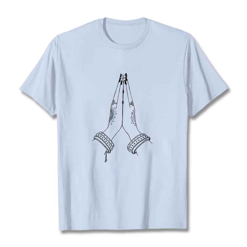 Nimara Ritual Put Hands Together Prayer Design Tee T-shirt