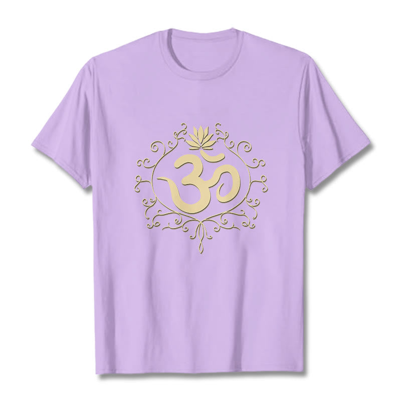Nimara Ritual Om Symbol Vines Lotus Flower Tee T-shirt