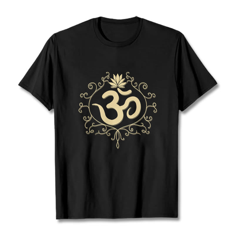 Nimara Ritual Om Symbol Vines Lotus Flower Tee T-shirt
