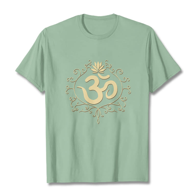 Nimara Ritual Om Symbol Vines Lotus Flower Tee T-shirt