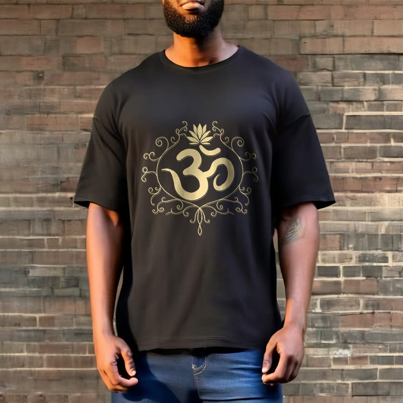 Nimara Ritual Om Symbol Vines Lotus Flower Tee T-shirt