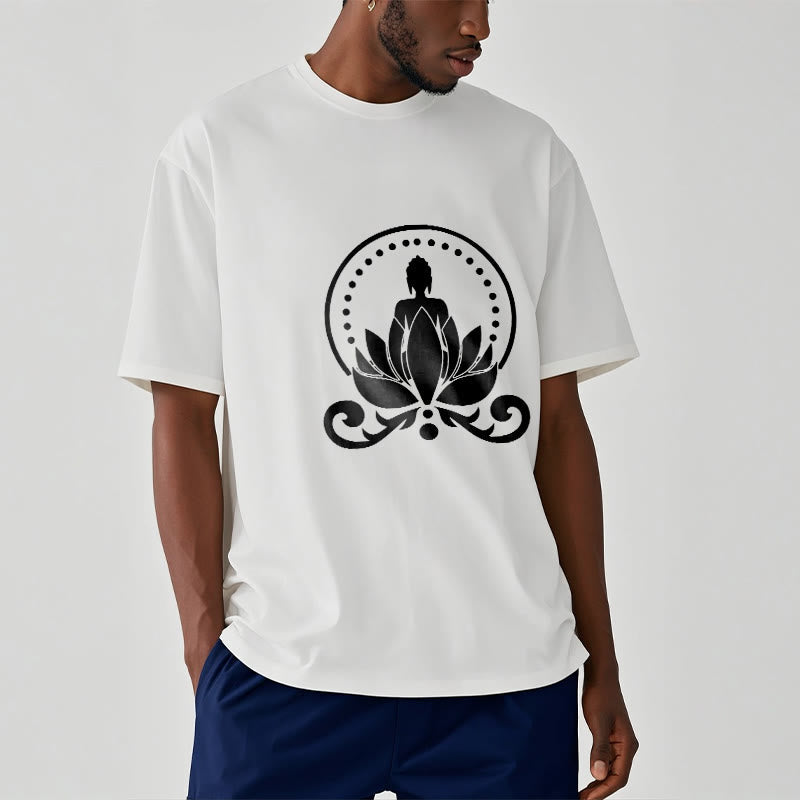 Nimara Ritual Meditation Buddha Seated On A Lotus Flower Tee T-shirt