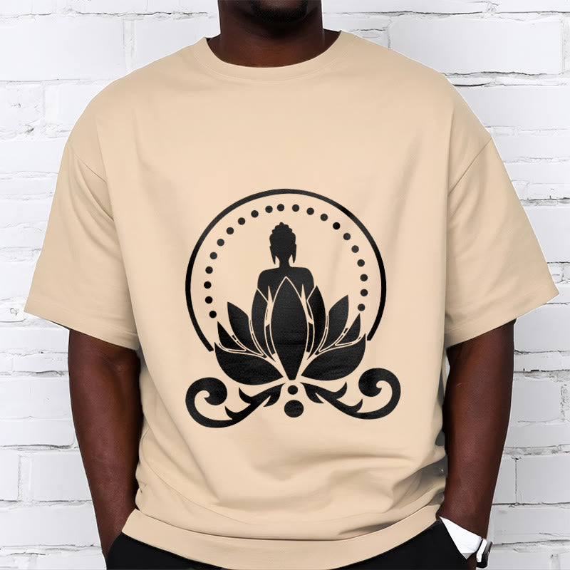 Nimara Ritual Meditation Buddha Seated On A Lotus Flower Tee T-shirt