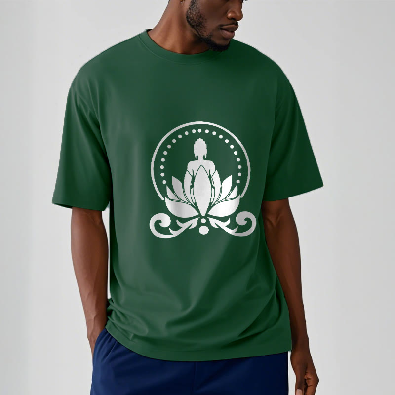 Nimara Ritual Meditation Buddha Seated On A Lotus Flower Tee T-shirt