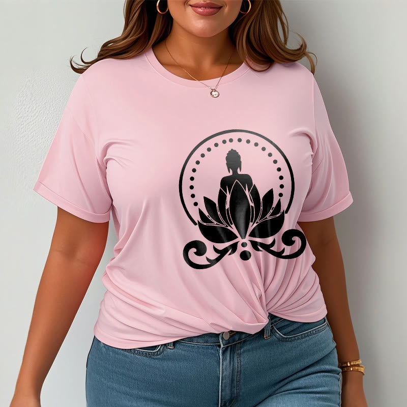 Nimara Ritual Meditation Buddha Seated On A Lotus Flower Tee T-shirt