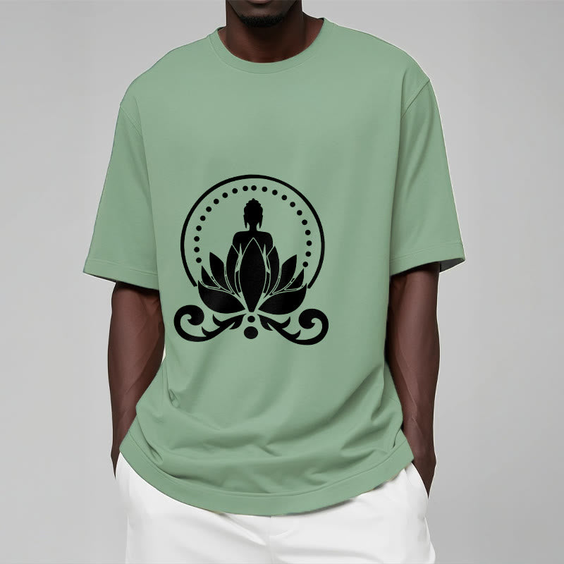Nimara Ritual Meditation Buddha Seated On A Lotus Flower Tee T-shirt