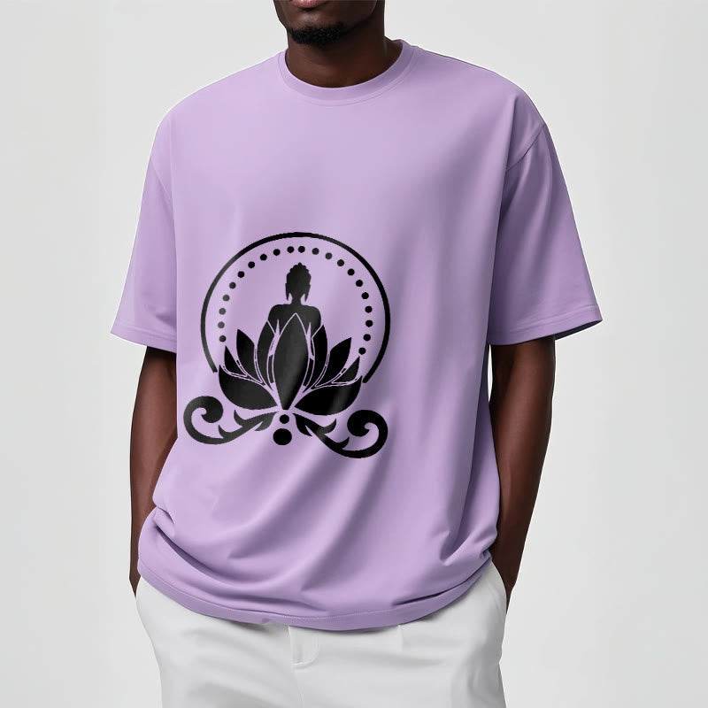 Nimara Ritual Meditation Buddha Seated On A Lotus Flower Tee T-shirt