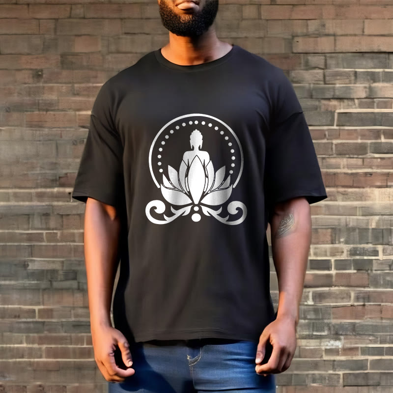 Nimara Ritual Meditation Buddha Seated On A Lotus Flower Tee T-shirt