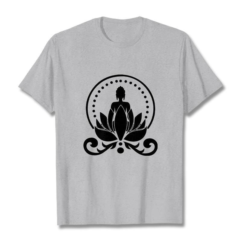 Nimara Ritual Meditation Buddha Seated On A Lotus Flower Tee T-shirt