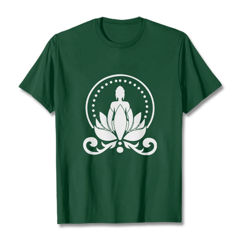 Nimara Ritual Meditation Buddha Seated On A Lotus Flower Tee T-shirt