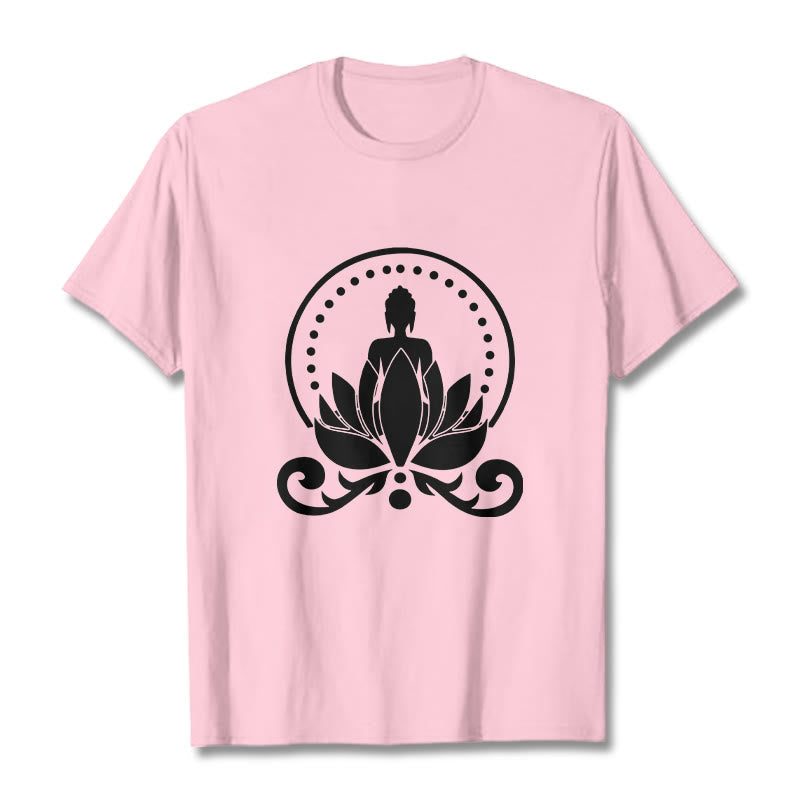 Nimara Ritual Meditation Buddha Seated On A Lotus Flower Tee T-shirt