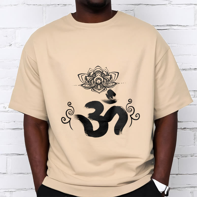 Nimara Ritual Om Symbol Sanskrit Floral Tee T-shirt