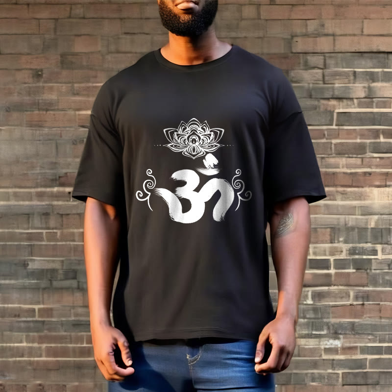 Nimara Ritual Om Symbol Sanskrit Floral Tee T-shirt