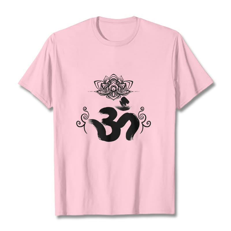 Nimara Ritual Om Symbol Sanskrit Floral Tee T-shirt