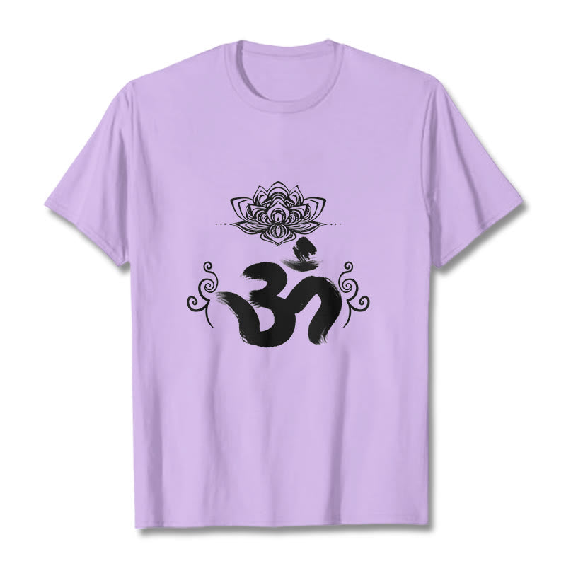 Nimara Ritual Om Symbol Sanskrit Floral Tee T-shirt
