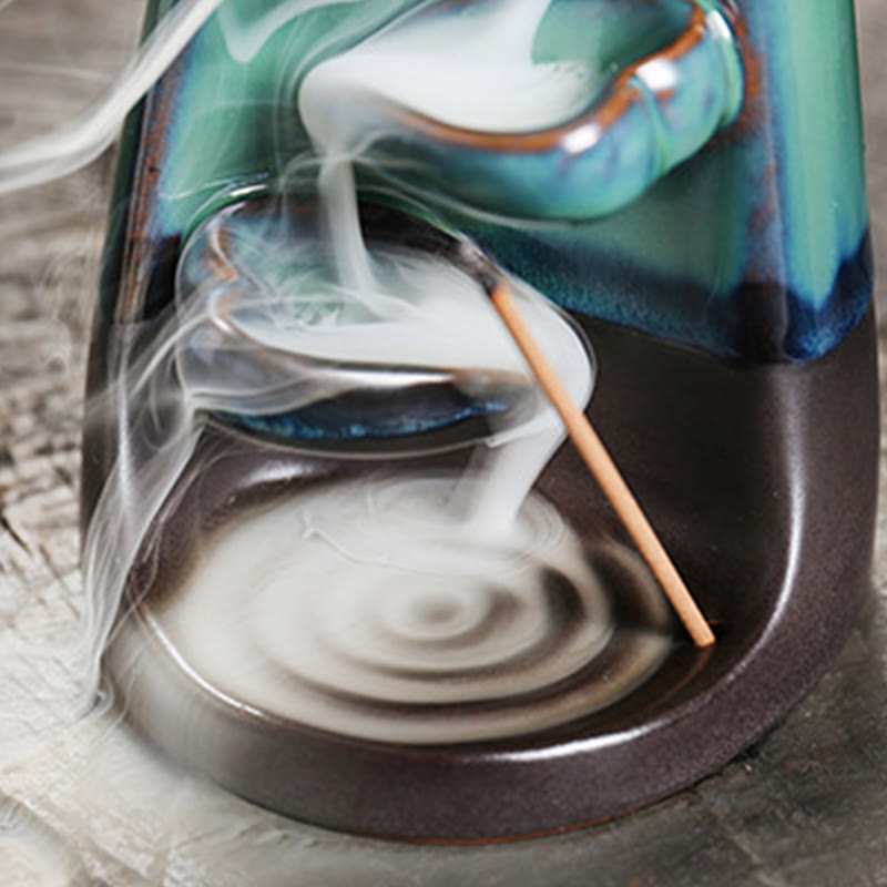 Nimara Ritual Lovers Couple Embrace Love Ceramic Backflow Smoke Fountain Healing Incense Burner Decoration