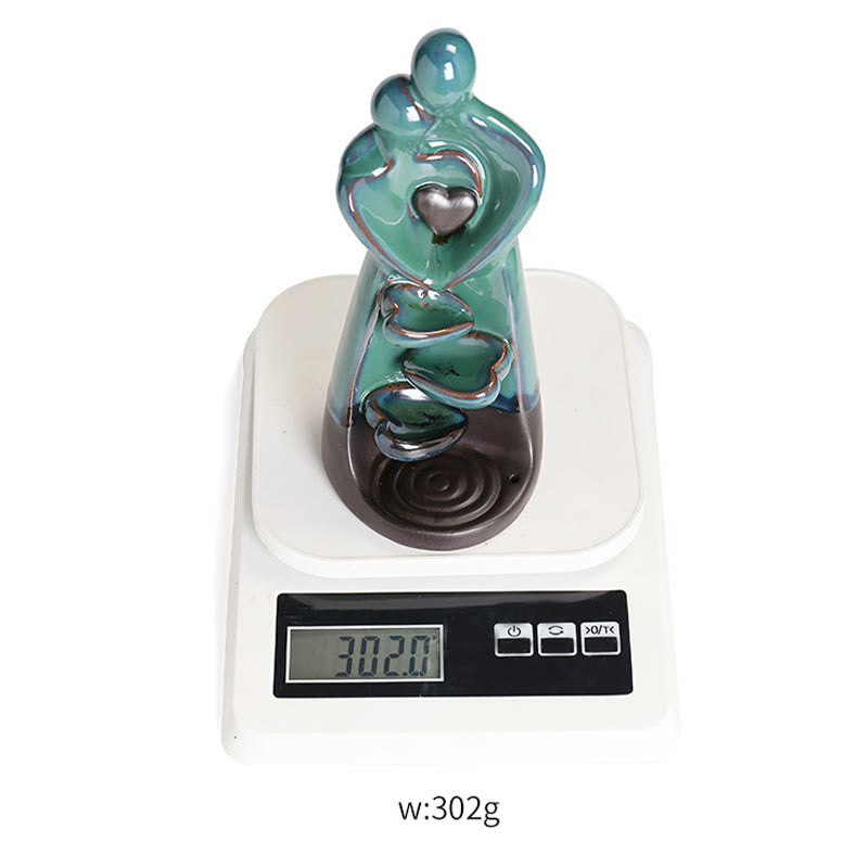 Nimara Ritual Lovers Couple Embrace Love Ceramic Backflow Smoke Fountain Healing Incense Burner Decoration