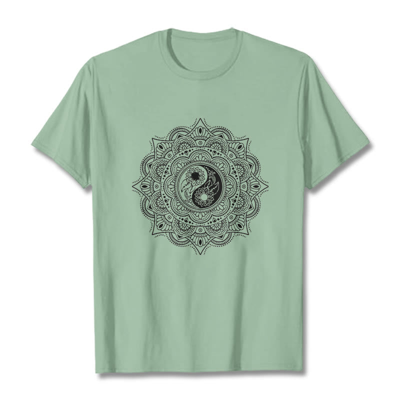 Nimara Ritual Mandala YinYang Symbol Pattern Tee T-shirt
