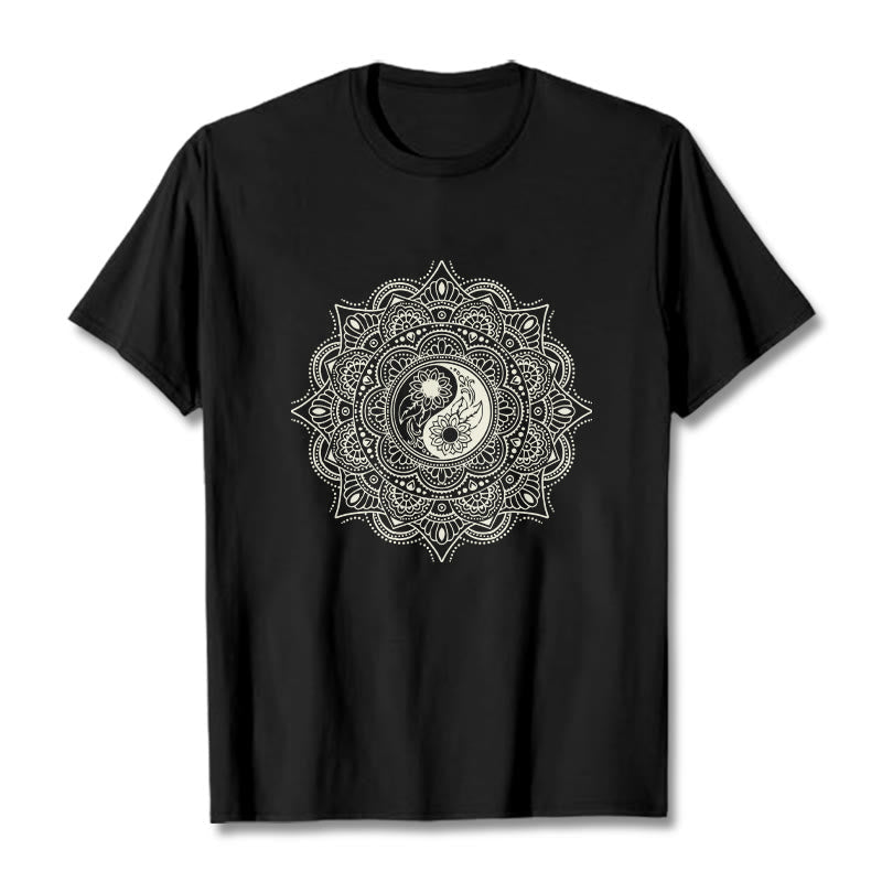 Nimara Ritual Mandala YinYang Symbol Pattern Tee T-shirt