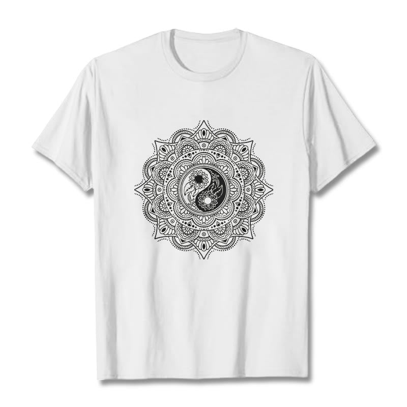 Nimara Ritual Mandala YinYang Symbol Pattern Tee T-shirt