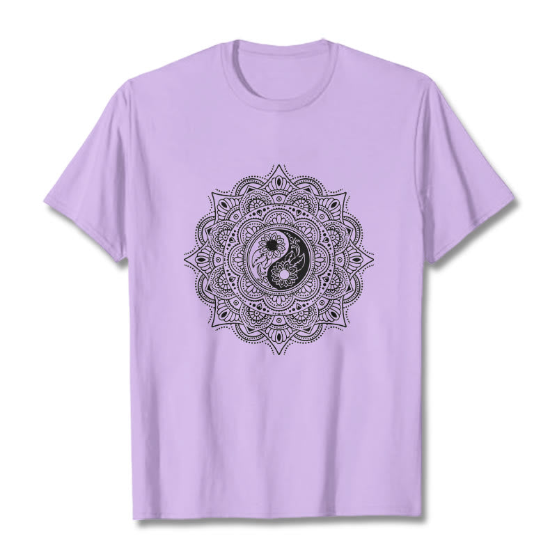Nimara Ritual Mandala YinYang Symbol Pattern Tee T-shirt