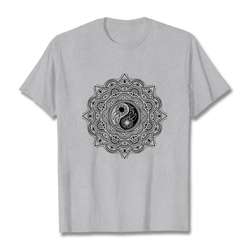 Nimara Ritual Mandala YinYang Symbol Pattern Tee T-shirt